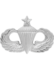 Air Force Senior Miniature Parachute Badge in old silver finish - Saunders Military Insignia