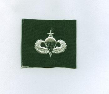 AIR FORCE SENIOR PARACHUTIST BADGE IN SUBDUED CLOTH WITH WHITE