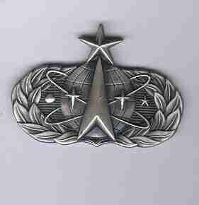 Air Force Senior Space Operations badge in old silver finish