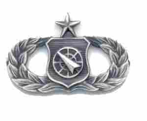 Air Force Senior Weapons Controller badge in old silver finish