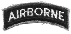Airborne Tab black and white Cut Edge On Khaki Twill - Saunders Military Insignia