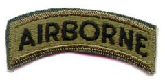 Airborne Tab early design in green Subdued Cloth - Saunders Military Insignia