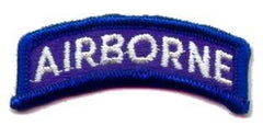 Airborne Tab in black and white Merrowed edge - Saunders Military Insignia
