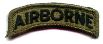 Airborne Tab in green subdued Cloth - Saunders Military Insignia