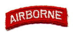 Airborne Tab red and white Cut Edge khaki Twill - Saunders Military Insignia