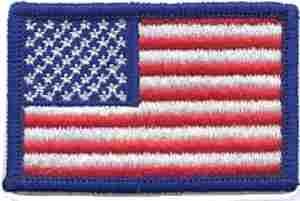 American Flag UN Service Patch, 1-5/8x2.5 inch