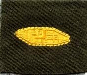 Armor green od sew on badge Badge, cloth, Wool Dark Brown - Saunders Military Insignia