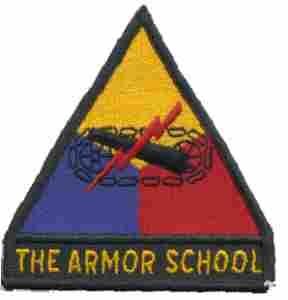 Army Armor School patch with tab