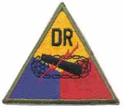 Armored Demonstration Regiment Patch, Authentic WWII  Repro Cut Edge