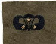 Army Basic Parachutist badge with 3 Jumps. Sew on cloth in subdued.