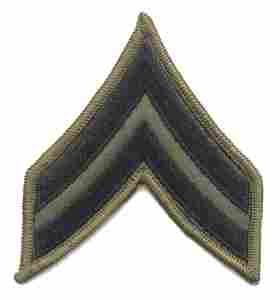 Army Corporal subued Sleeve size
