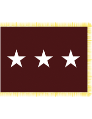 Army Lieutenant General Flag With Pole Hem And Fringe - Saunders Military Insignia
