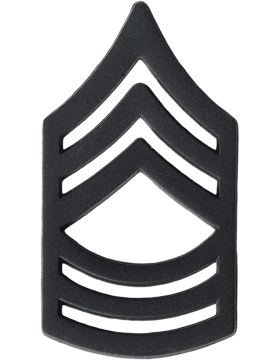 Army Master Sergeant rank collar insignia in black metal - Saunders Military Insignia
