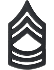 Army Master Sergeant rank collar insignia in black metal - Saunders Military Insignia
