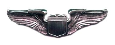 Army Pilot Wing in silver ox finish