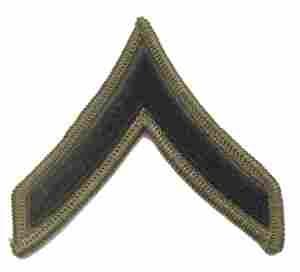 Army Private subued, Sleeve size chevron - Saunders Military Insignia