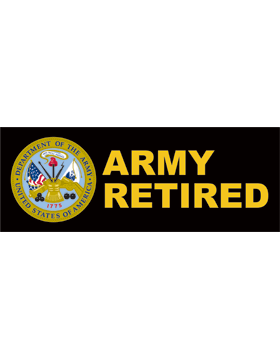 Army Retired bumper sticker - Saunders Military Insignia