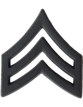 Army Sergeant (E5) Collar Rank Insignia in black metal - Saunders Military Insignia