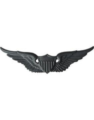Aviator badge or wing in black metal