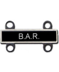 B.A.R Qualification Bar in Silver Oxidize - Saunders Military Insignia