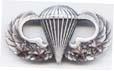 Basic Combat Parachutist wing with 4 Jumps in silver OX - Saunders Military Insignia