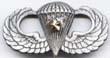 Basic Combat Parachutist wing with 5 Jumps in silver OX by Saunders Military Insignia