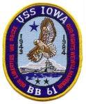 BB61 USS Iowa US Navy Battleship patch - Saunders Military Insignia
