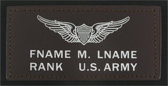 Brown Leather Name Tag - Saunders Military Insignia