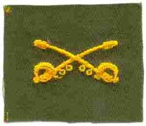 Cavalry, Badge, cloth, Olive Drab