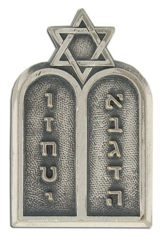 Chaplain Jewish Officer Army branch of service badge| BLACK METAL| Silver Ox - Saunders Military Insignia