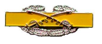 Combat Cavalry minature badge in Enameled Metal