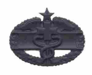Combat Medic 2nd Award badge in black metal - Saunders Military Insignia