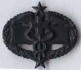 Combat Medic 3rd Award badge in black metal - Saunders Military Insignia