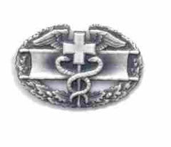 Combat Medic badge 1st Award in silver OX finish - Saunders Military Insignia