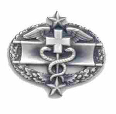 Combat Medic badge 3rd Award in silver ox finish