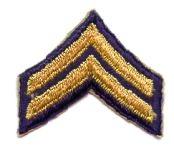 Corporal Army rank insignia. Non-Combat Chevron - Saunders Military Insignia
