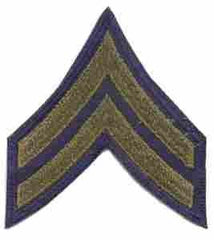 Corporal, Chevron, twill, blue - Saunders Military Insignia