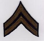 Corporal sew on cloth insignia Chevron, wool