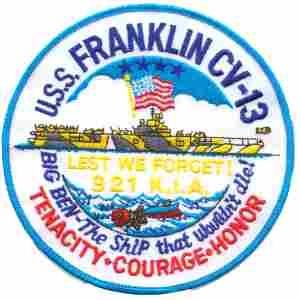 CV13 USS Franklin or Big Ben Navy Air Craft Carrier Patch