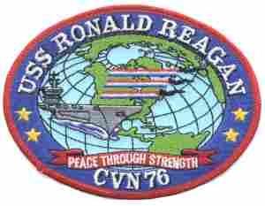 CVN76 USS Ronald Reagan US Navy Nuclear Power Supercarrier patch - Saunders Military Insignia