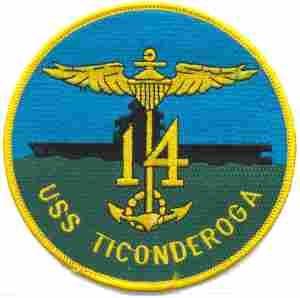 CVS14 USS Ticonderoga US Navy Air Craft Carrier Patch - Saunders Military Insignia