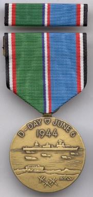 D-Day Commemorative Medal with ribbon slide - Saunders Military Insignia