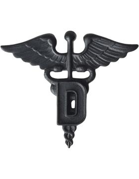 Dental Officer Army branch of service badge in black metal