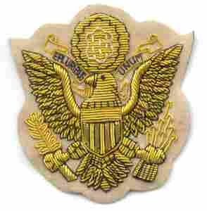 US Army Officers Cap Device in bullion