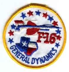 F16 General Dynamics Patch - Saunders Military Insignia