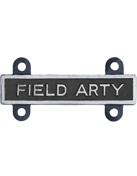 Field Artillery Qualification Bar or Q Bar in silver oxide - Saunders Military Insignia