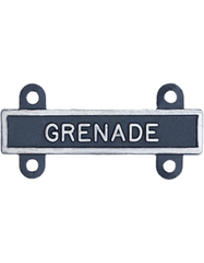 Grenade Qualification Bar in silver oxidize - Saunders Military Insignia