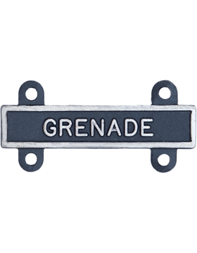 Grenade Qualification Bar in silver oxidize