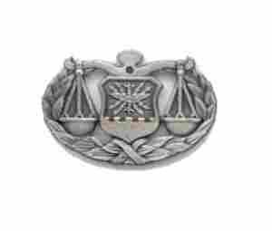 Judge Advocate General Badge in silver OX finish