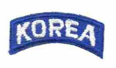 Korea Tab in white and blue - Saunders Military Insignia